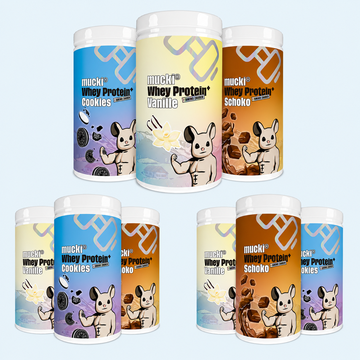 mucki Whey Protein+ Bundle L – 9er Mix